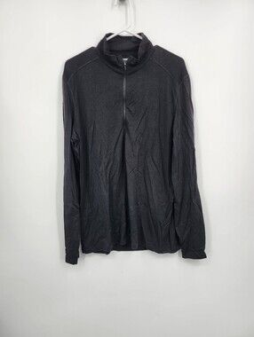 Icebreaker Merino Ultralite 1/4 zip Pullover Mens Black Long Sleeve Sz M